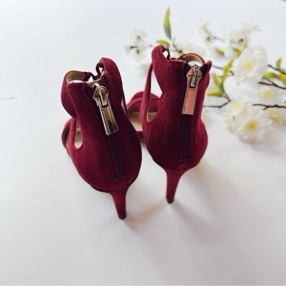 Vince Camuto Lace Up Heels Burgundy - Picture 6 of 8